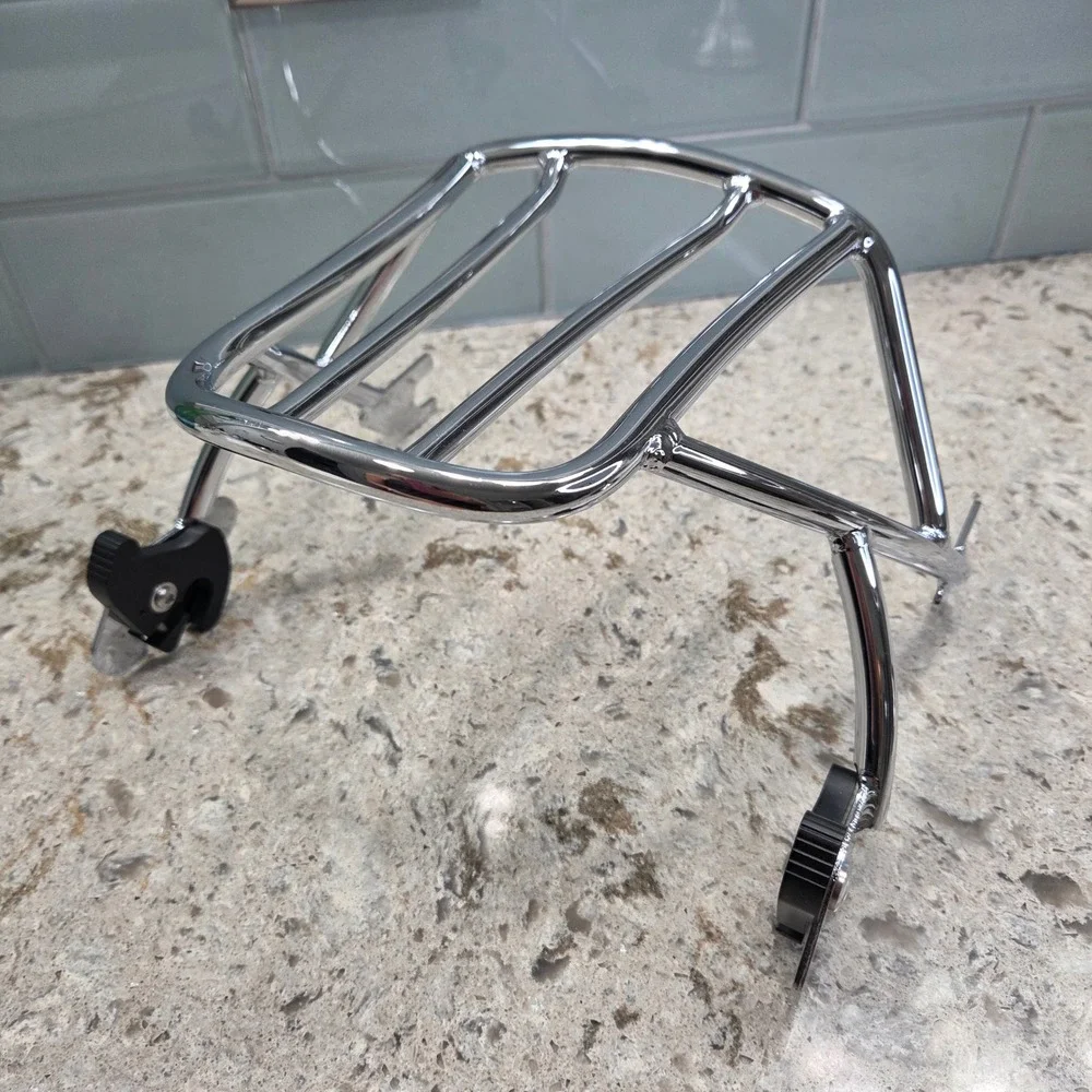 NEW Harley Davidson Sportster Chrome‎ Detachable Solo Luggage Rack Motorcycle
